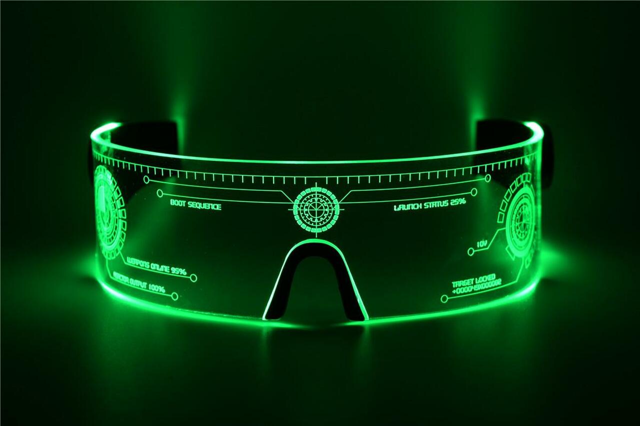 Cyberpunk LED Tron Visor Glasses - Perfect For Cosplay and Festivals - Cybergoth - Cyberpunk Glasses Goggles HTC03