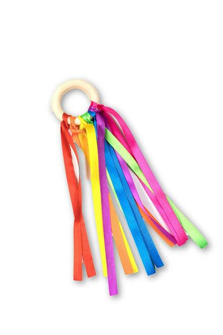 Montessori Style Sensory Toy – Baby Ribbon Ring - for Newborns Upwards - Develop Colour Recognition - Sensory ADHD Autism