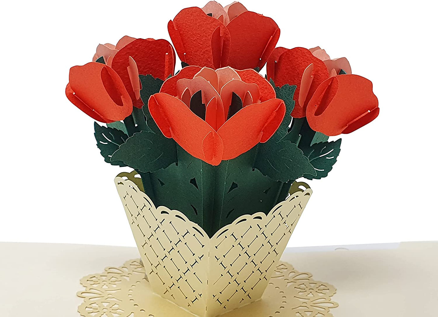 Red Roses 3D Pop Up Card