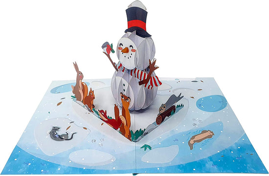 Snowman Christmas 3D Pop Up Card Christmas Card