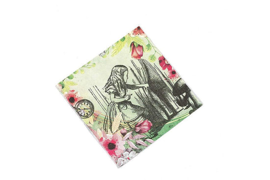 Alice in Wonderland Party Supplies - Huge 40 Napkins Pack - Vintage Floral Design - Perfect for Mad Hatter Tea Party, Birthday Party and Baby Showers