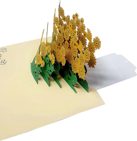 Yellow Sunflower Field 3D Pop Up Card