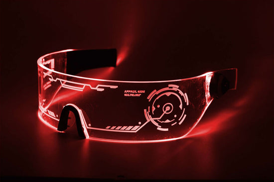 Lunettes à Visière LED Cyberpunk – Pour Cosplay, Festivals, Déguisement – Design Futuriste, Confortables – Piles CR2032 Non Incluses - 8