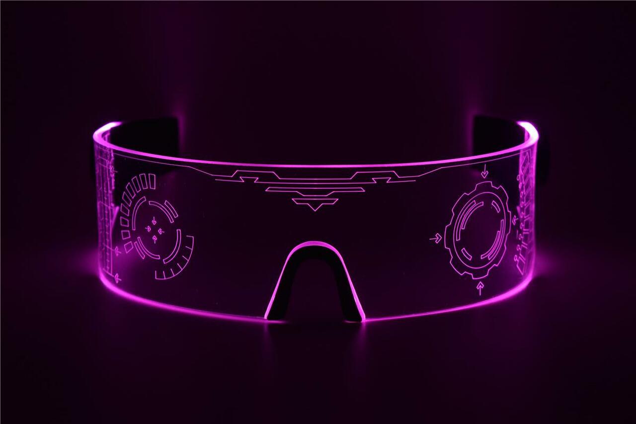 Lunettes à Visière LED Cyberpunk – Pour Cosplay, Festivals, Déguisement – Design Futuriste, Confortables – Piles CR2032 Non Incluses - 6