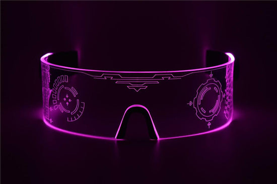 Cyberpunk LED Tron Visor Glasses - Perfect For Cosplay and Festivals - Cybergoth - Cyberpunk Glasses Goggles HTC04