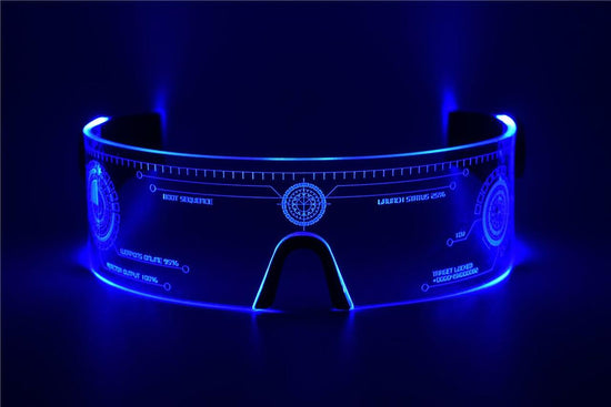 Load image into Gallery viewer, Cyberpunk LED Tron Visor Glasses - Perfect For Cosplay and Festivals - Cybergoth - Cyberpunk Glasses Goggles HTC03
