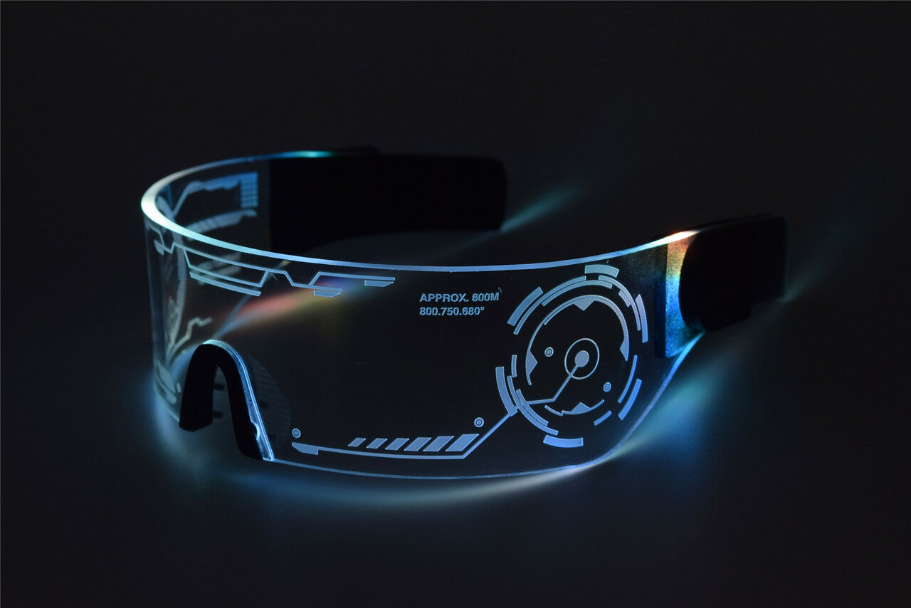 goggles cyber goth Cyberpunk LED Tron Visor Glasses - Cosplay - CyberGoth