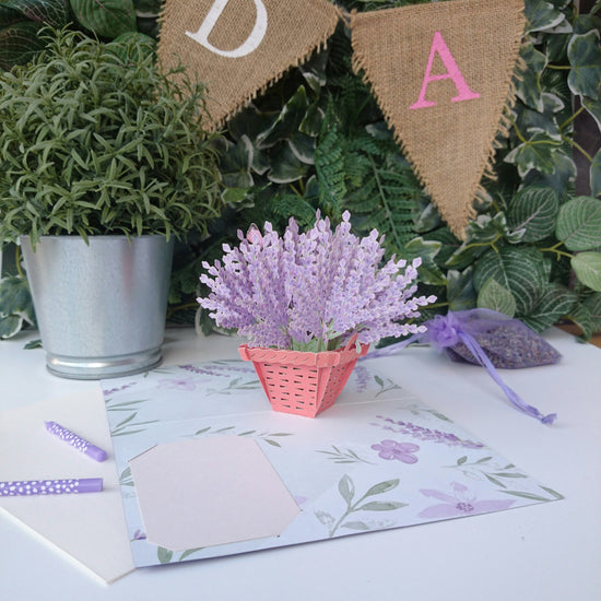 Lavender Pop Up Card, 3D Popup Greeting Cards