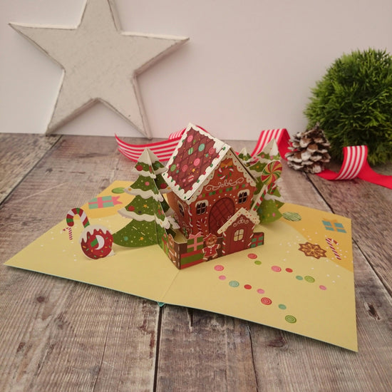 Gingerbread House Christmas 3D Pop Up Card