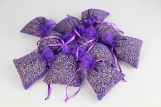 Organza Bags Filled With Dried Lavender Flowers 10 Bags - With A Large 100g Amount Of Flowers