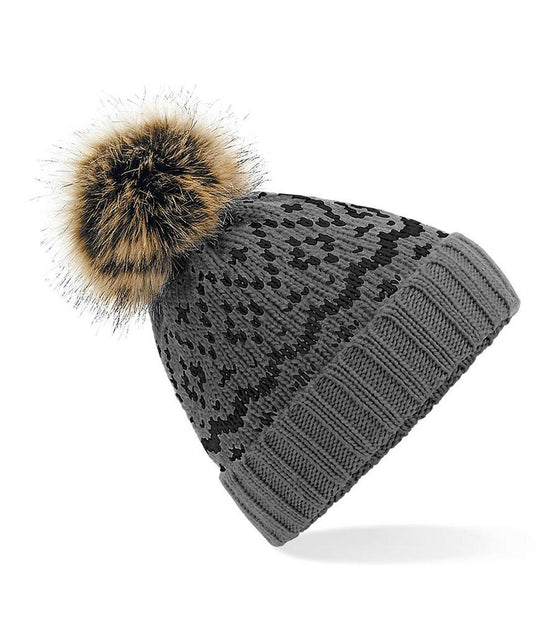 Load image into Gallery viewer, Ladies Pom Pom Knitted Beanie Hat Plain Womens Beanie Faux Fur Bobble Pom
