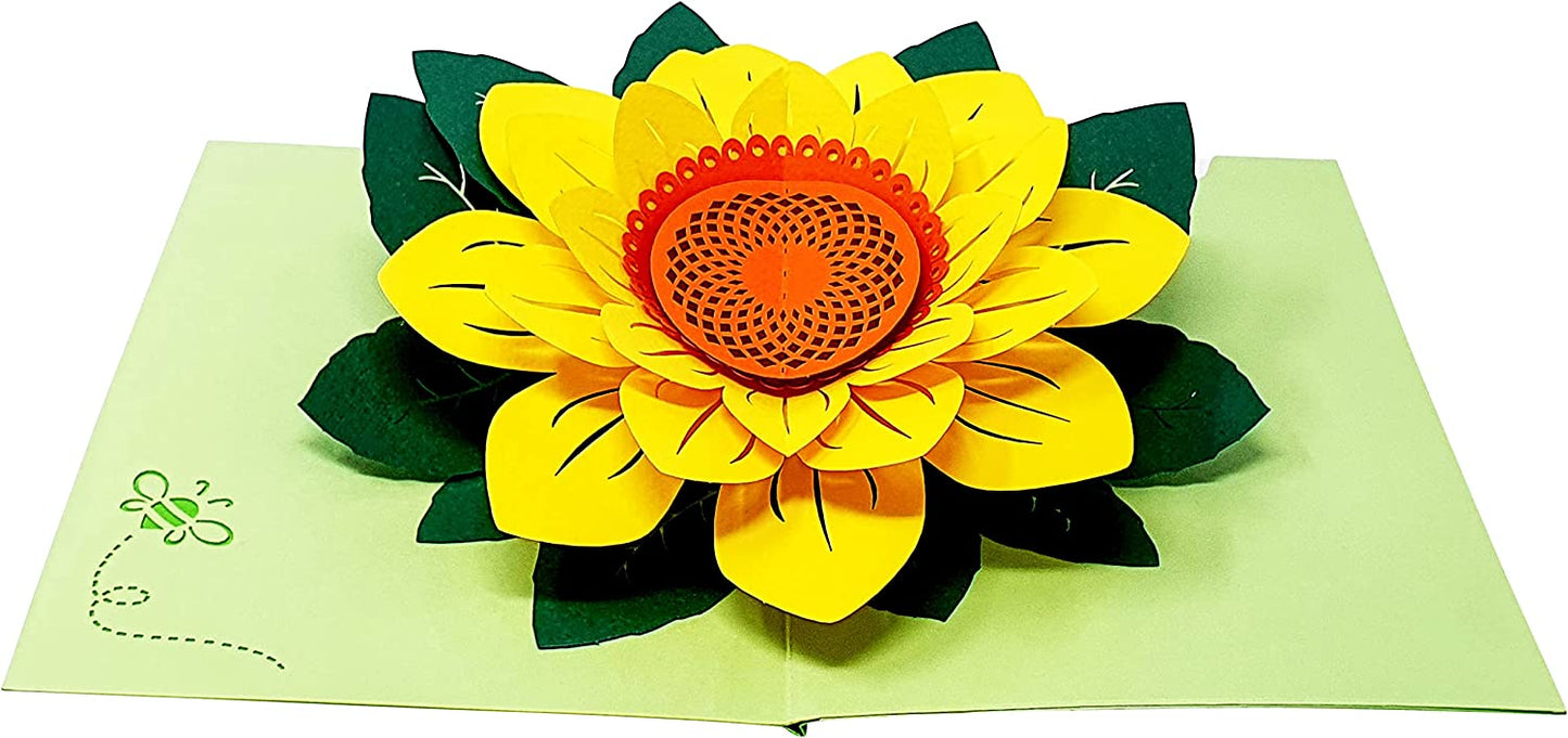 Yellow Big Sunflower 3D Pop up Card