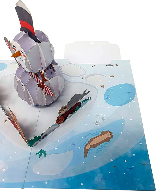 Snowman Christmas 3D Pop Up Card Christmas Card