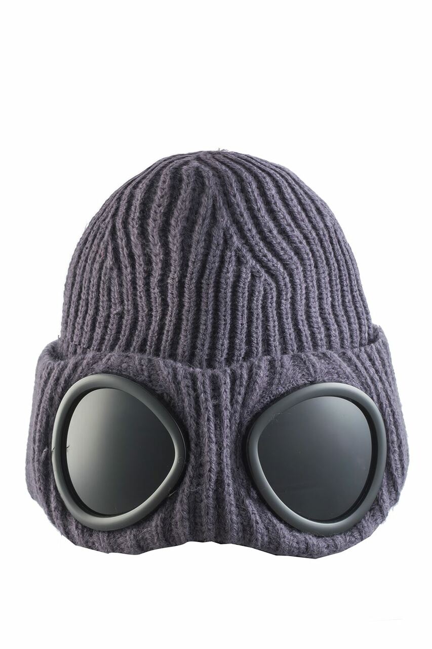 Load image into Gallery viewer, Mens Goggle Beanie Knitted Woolly Winter Chunky Beanie Hat
