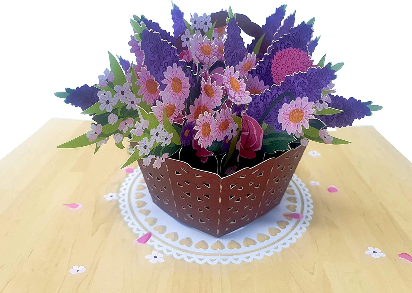 Flowers in A Basket Pop Up Card