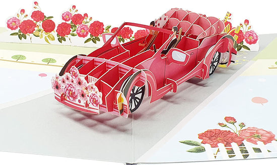 Load image into Gallery viewer, Romantic Rosy Couple Wedding 3D Pop Up Card
