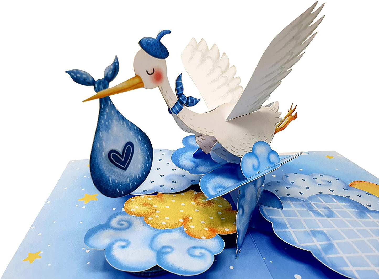 Load image into Gallery viewer, New Baby Blue Crane 3D Pop Up Card
