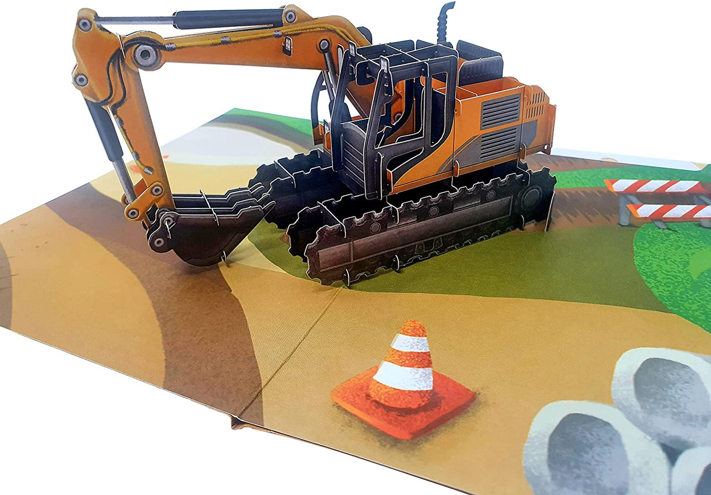 Builder Digger Excavator 3D Pop Up Card