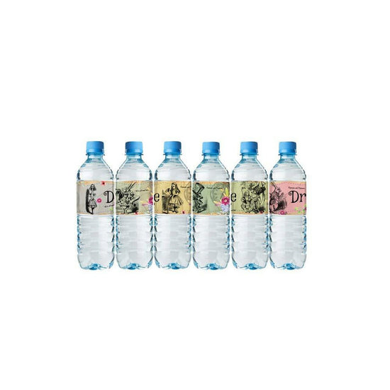 Load image into Gallery viewer, Alice In Wonderland Bottle Wraps - 24 Alice Water Bottle Labels - 8 different amazing layouts
