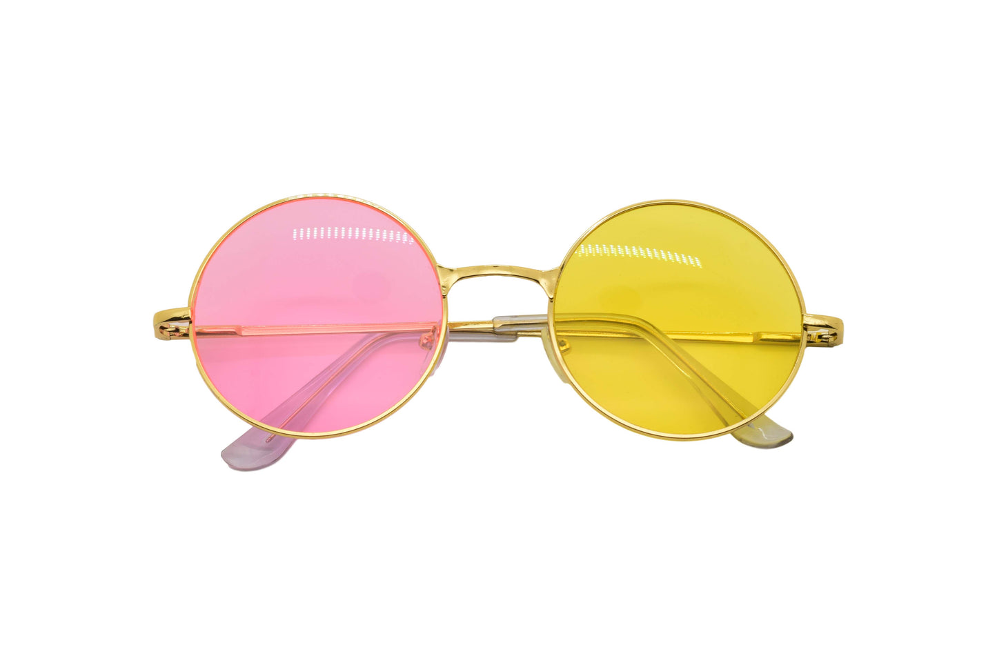 Load image into Gallery viewer, Spamton Pink &amp;amp; Yellow Round Circle Sunglasses Deltarune Cosplay Costume Glasses
