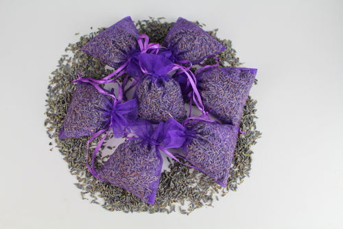 Load image into Gallery viewer, Organza Bags Filled With Dried Lavender Flowers 10 Bags - With A Large 100g Amount Of Flowers
