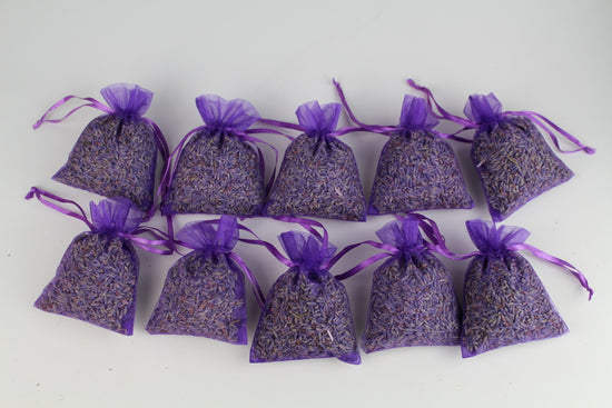 Load image into Gallery viewer, Organza Bags Filled With Dried Lavender Flowers 10 Bags - With A Large 100g Amount Of Flowers
