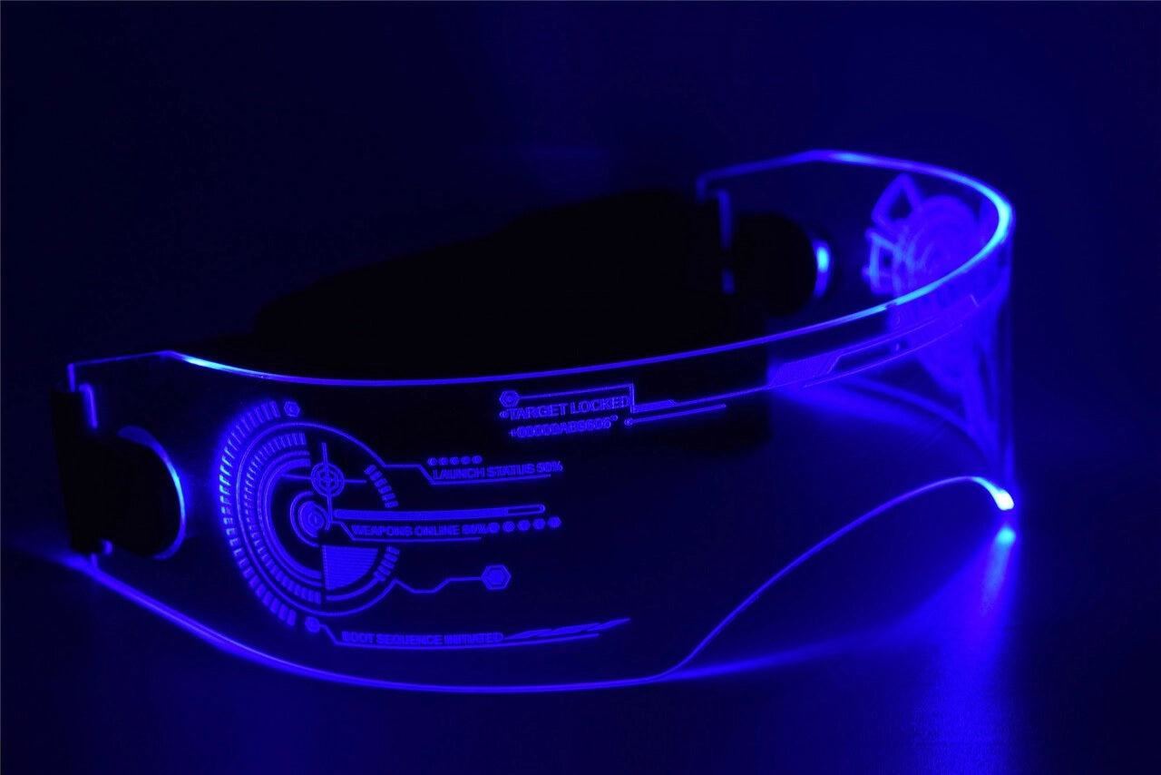 Fursuit Costume Cyberpunk LED Tron Visor Glasses - Cosplay V2 - CyberGoth - Cyberpunk Glasses Goggles