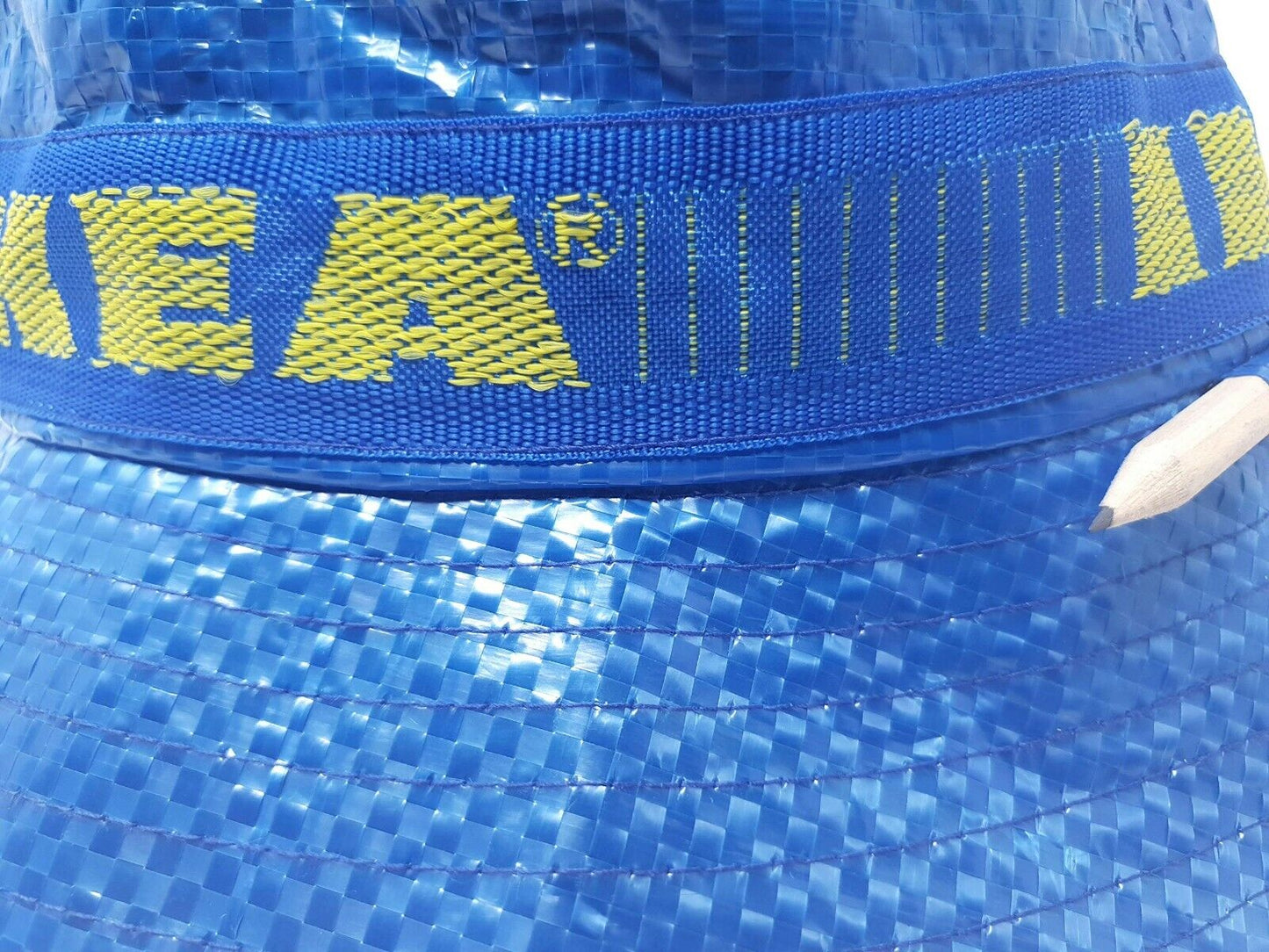 IKEA Bucket Hat with Pencil Handmade Cap Fashion Street Wear Blue
